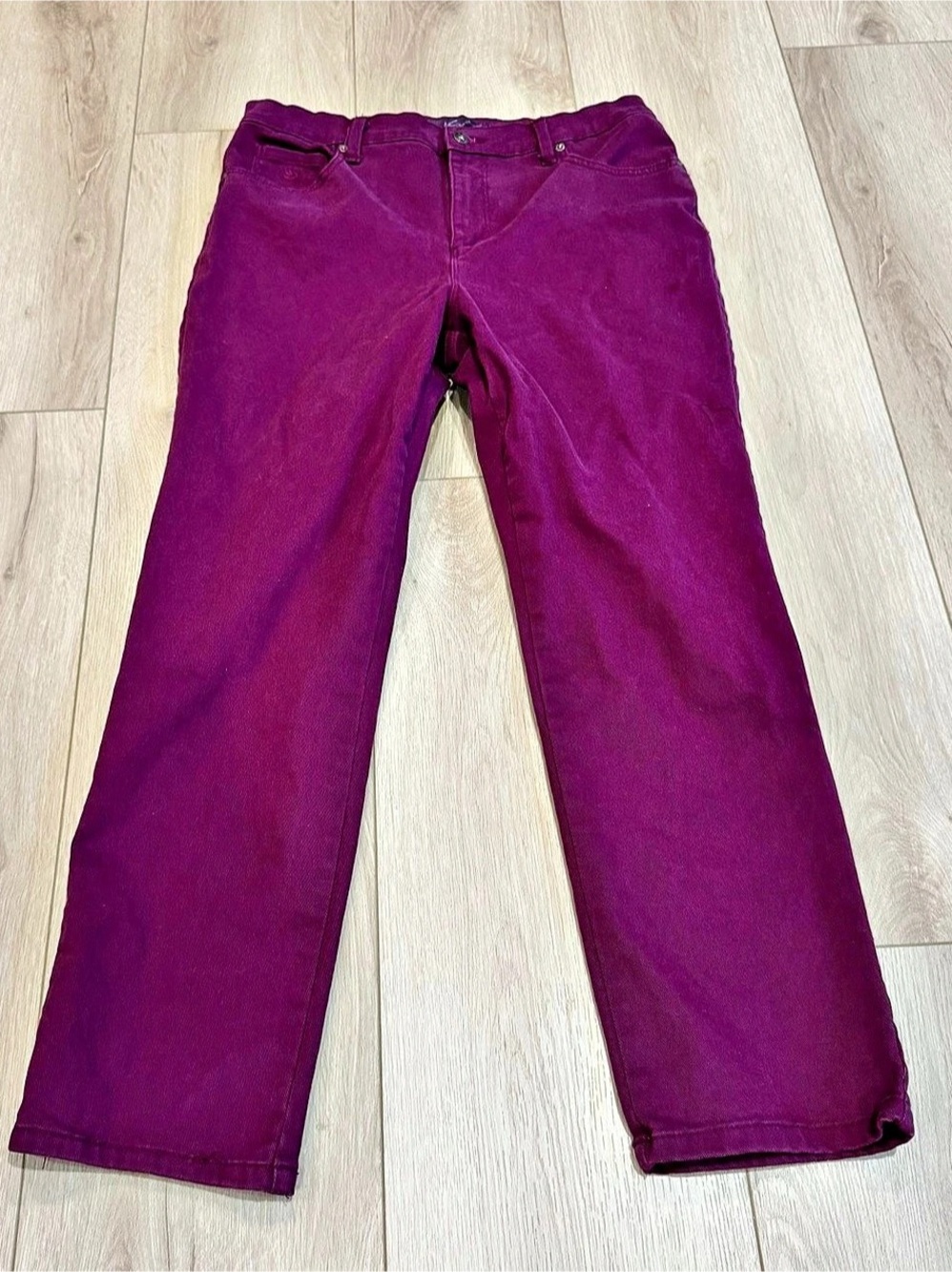Gloria Vanderbilt Amanda Classic Petite Jean Straight Leg Purple Waist 12 Petite